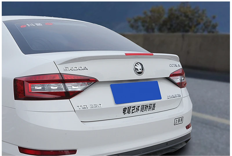 Для Skoda Octavia 2018 украшение автомобиля АБС-пластик краска цветной задний спойлер