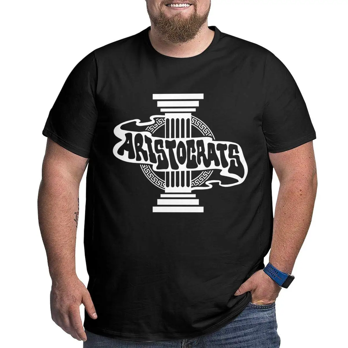 FGHFG The Aristocrats Logo Men's Short Sleeve Round Neck Summer Oversize TFGHFG Shirt Casual Black |