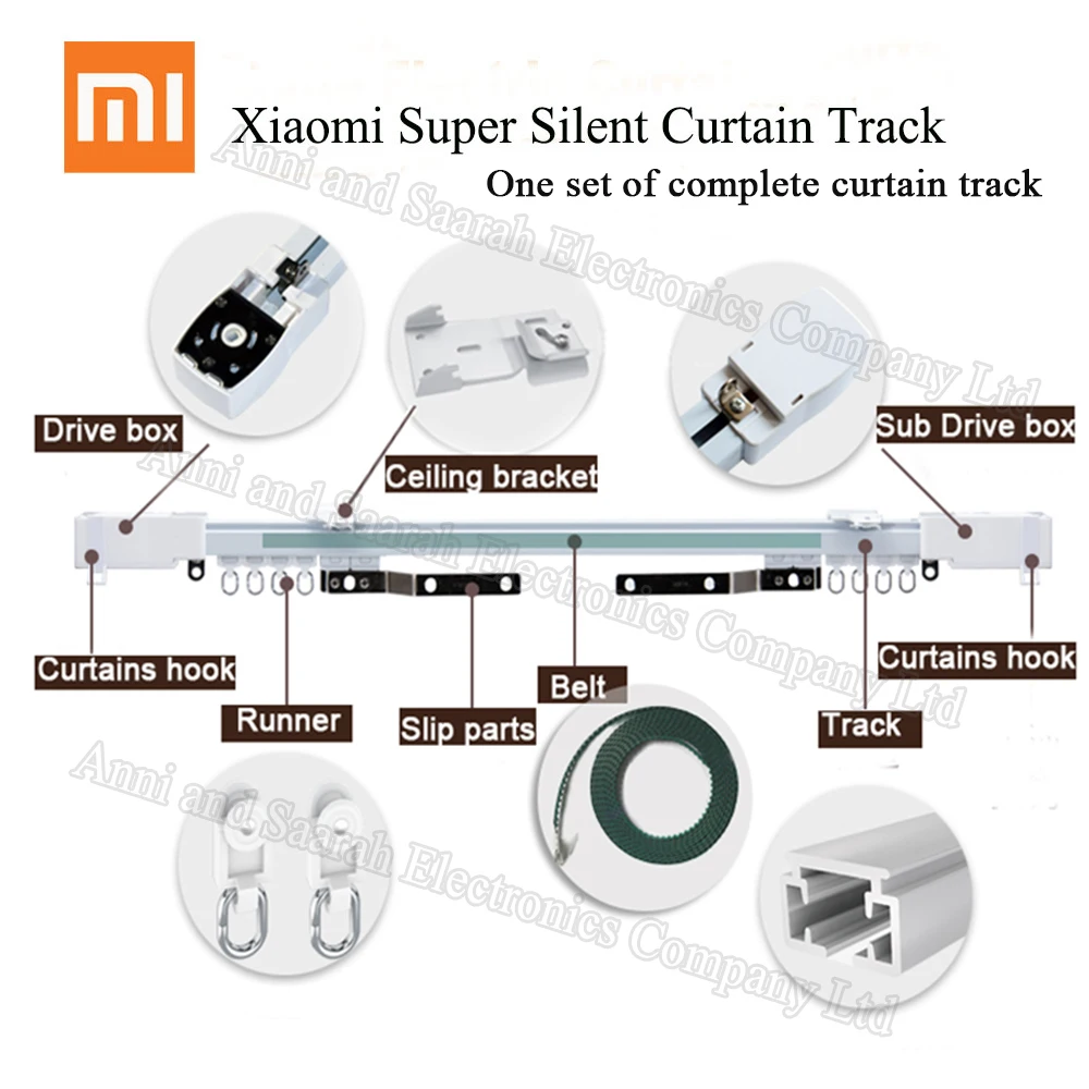 6 м Xiaomi Super Silent Электрический шторный трек для Mijia Aqara мотор, автоматические карнизы/карнизы, потолок Instal, двойной открытый
