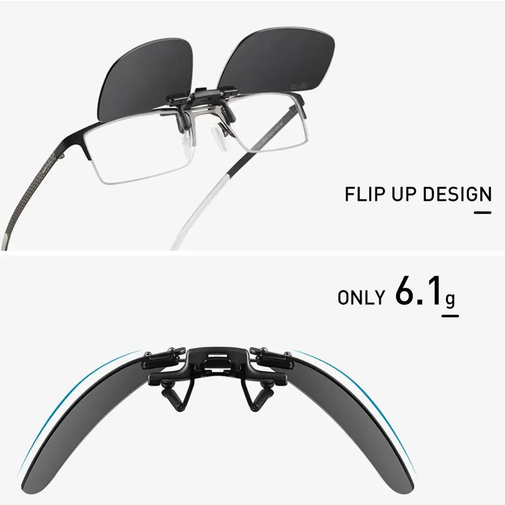 Солнцезащитные очки CAPONI Мужские поляризационные оправа с клипсой для