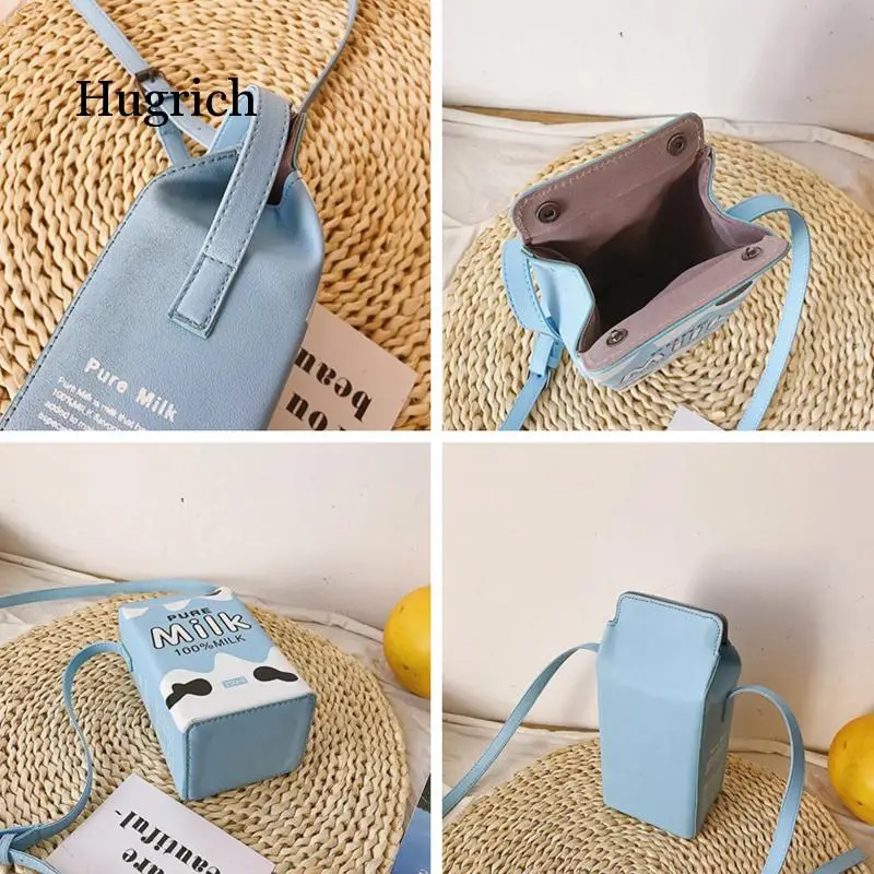 

Cute Drink Box Bag Women Shoulder Bags Lovely Milk Cartoon Printing Crossbody Bag Lady Designer Small Coin Phone Purses Female