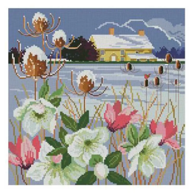 

Зимние узоры в сельской местности засчитаны 11CT 14CT 18CT наборы для вышивки крестиком китайские наборы для вышивки своими руками рукоделие для ...