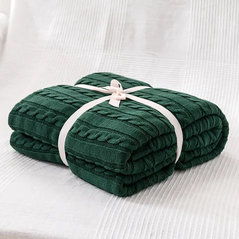 Вязаное одеяло Battilo из 100% хлопка в виде витого цветка, мягкое утолщенное теплое зимнее одеяло, тяжелый декоративный плед оверсайз