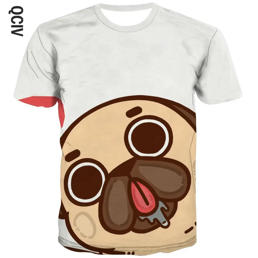 

QCIV Brand Animal T-shirt Girl Dog T-shirts 3d Love Tshirts Casual Lovely Tshirt Printed Short Sleeve Punk Rock Casual Tops Slim