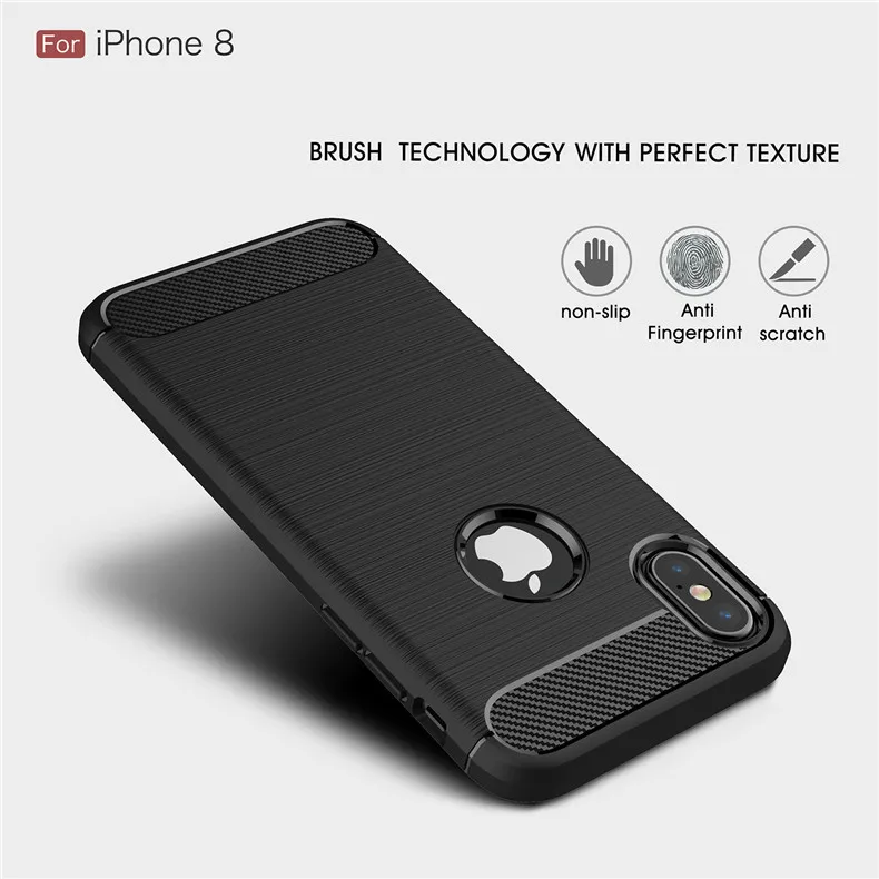 

Phone Case For iPhone SE 2020 5 5S 6 7 8 6S Plus XR X XS 11 12 13 Mini Pro Max Carbon Fiber Softness Protection Shockproof Cover