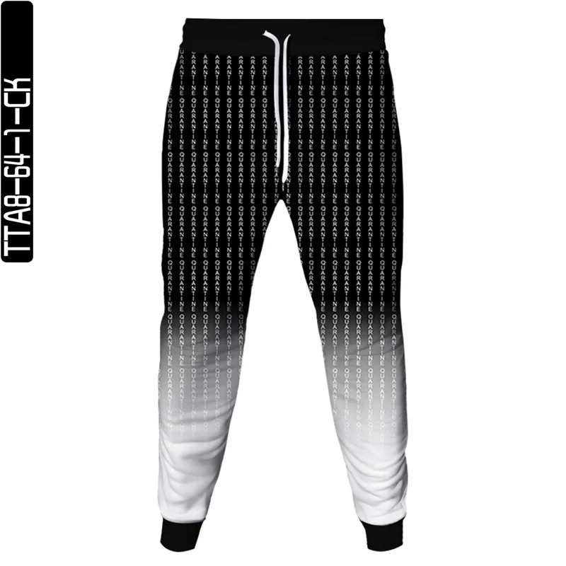 

2021 new 3D printing letter gradient male high-quality brand trousers fitness casual pants daily training fitness sports jogging