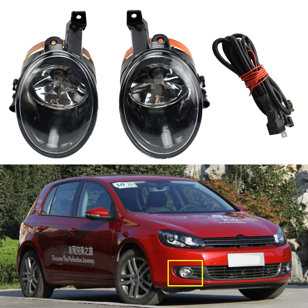 

1 пара противотуманных светильник s для гольфа 6 MK6 2009-2013 для J-etta 6 Caddy Touran Tiguan 2011-2016 светодиодные противотуманные светильник ры, противотуманн...