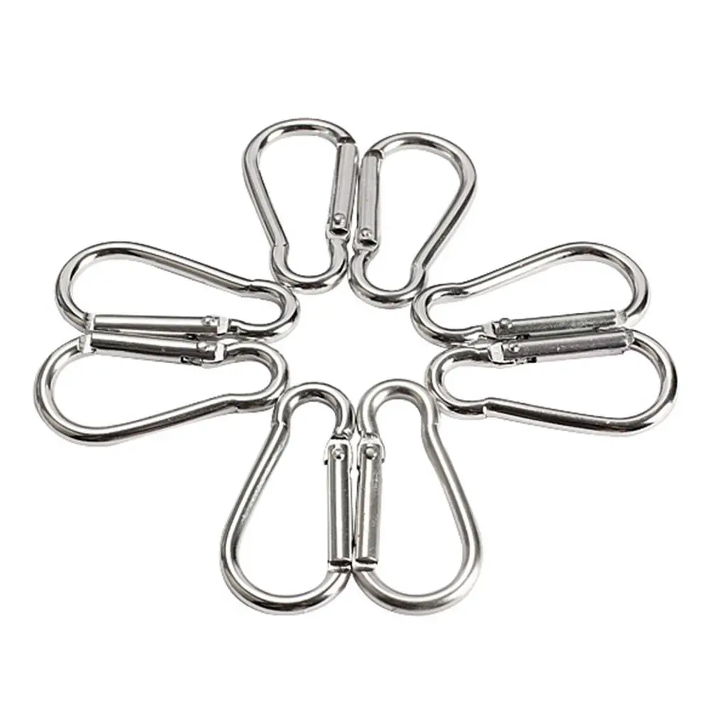 

20Pcs Silver Aluminum Spring Carabiner Snap Hook Hanger Keychain Hiking