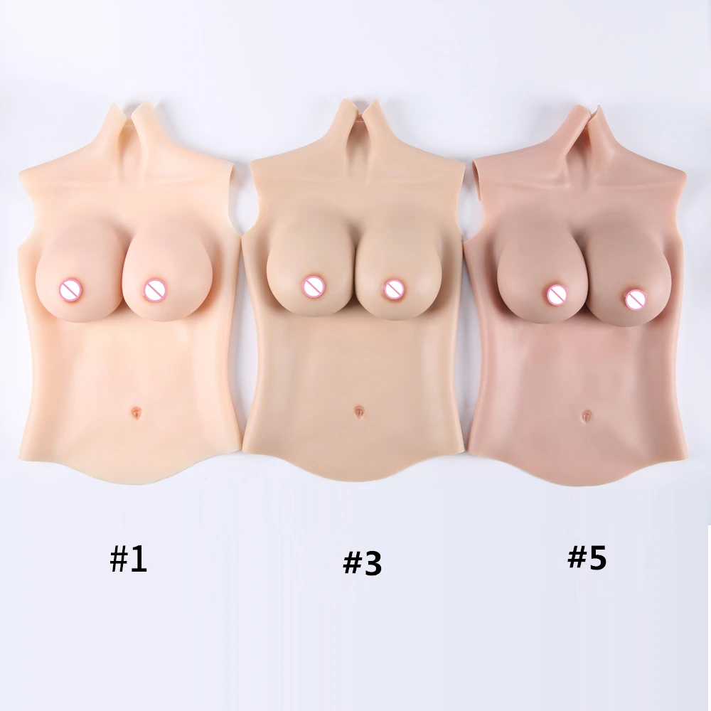 

Realistic Half Body Silicone Breasts Forms Artificial Fake Large Boobs for Crossdresser Transgender Drag Queen Shemale C-I Cup