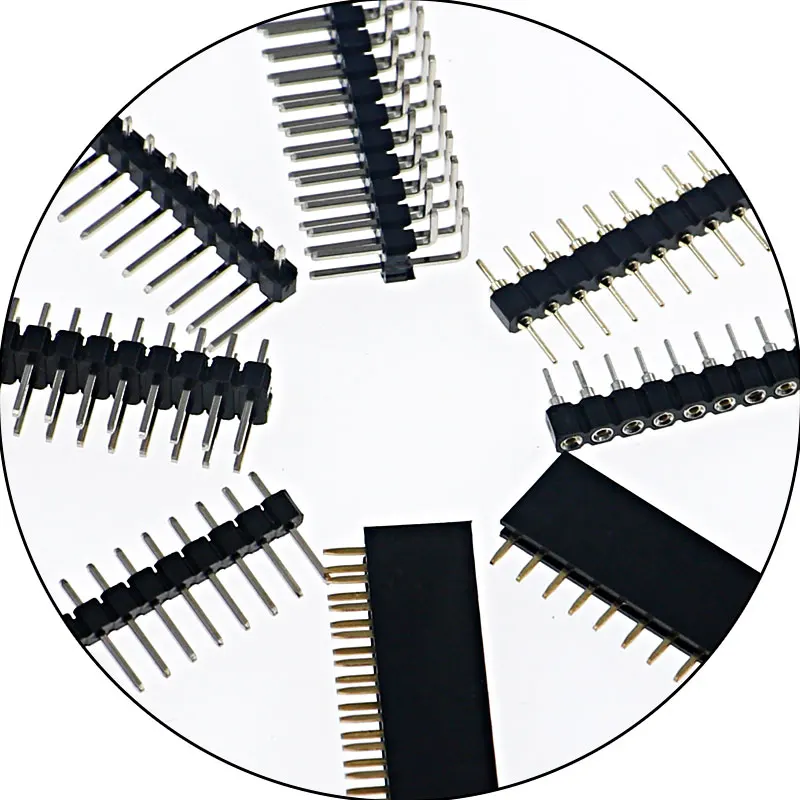 

40pcs/Box 8value Each 5pcs 2.54 mm breakaway PCB 40pin male and female PIN connector kit set