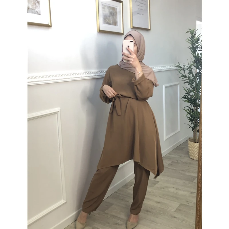 Eid Mubarak Kaftan Dubai Abaya Turkey Muslim Fashion Hijab Dress Sets Islam Clothing Abayas For Women Musulman Ensembles De Mode |