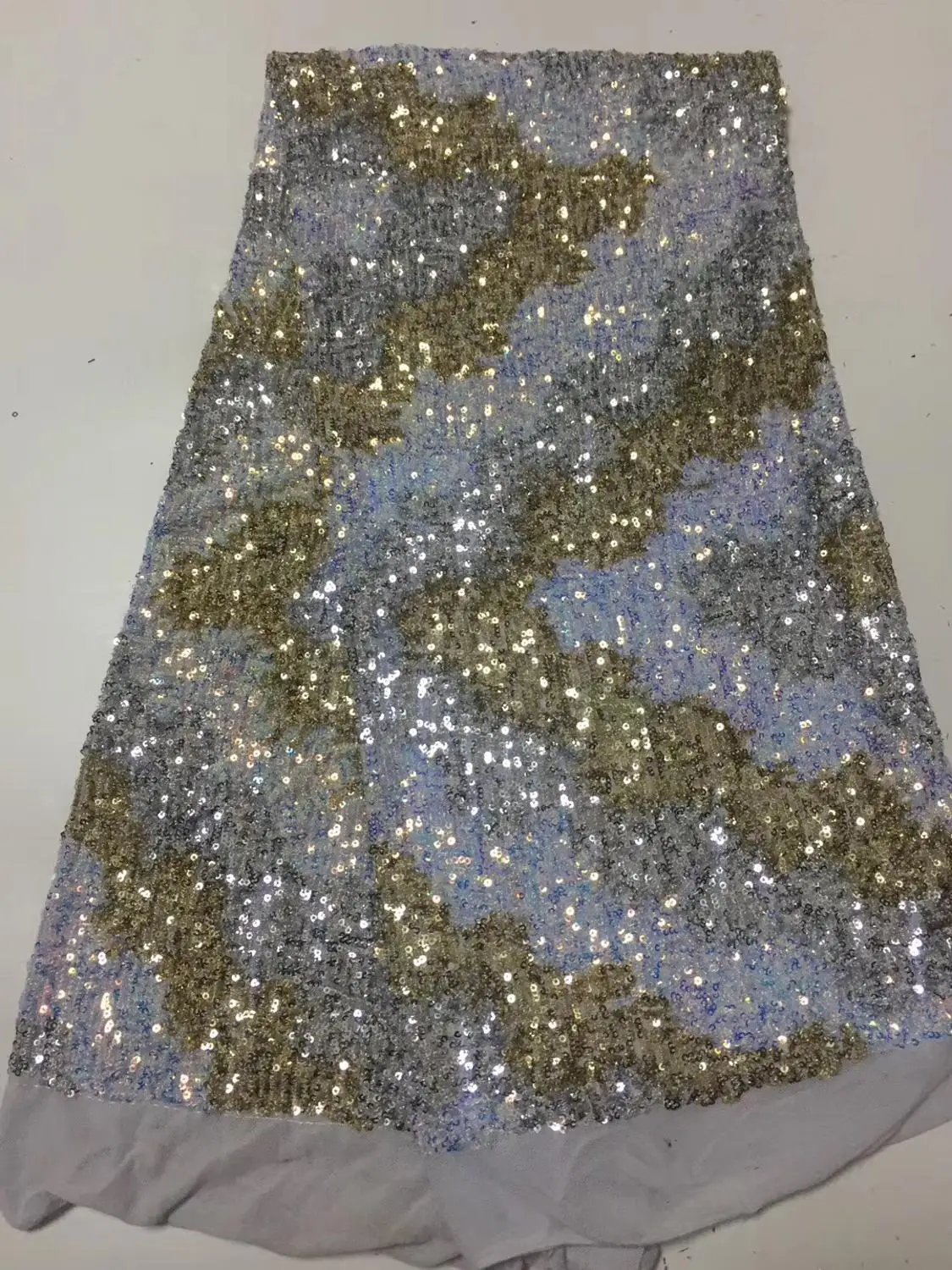 Модный стиль золотые и белые блестки индийское Сетчатое кружево материал для