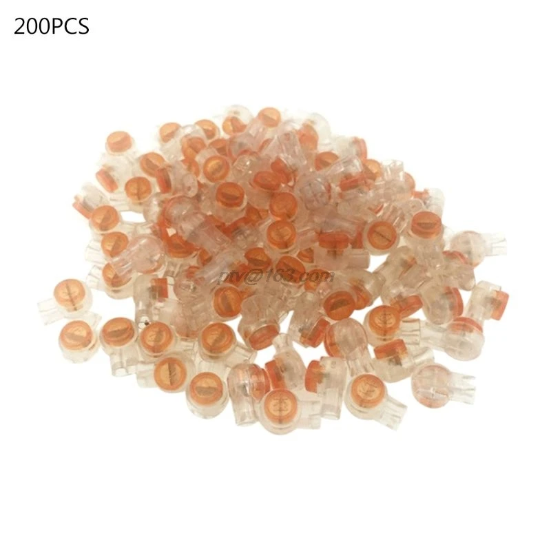 

200 шт., коннекторы для клеммной колодки UY2 K1 Scotchlok 0,4-0,7 мм, стыковой или телефонный кабель без смазки