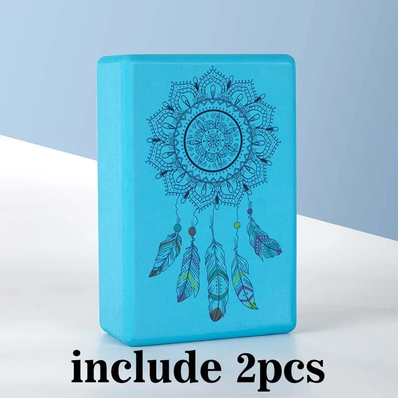 light blue-Feather Am yoga EVA блоки для йоги из пеноматериала кирпич черный Растяжка помощь тренажерный зал Пилатес для занятий фитнесом, для спорта тела - Цвет: light blue-Feather