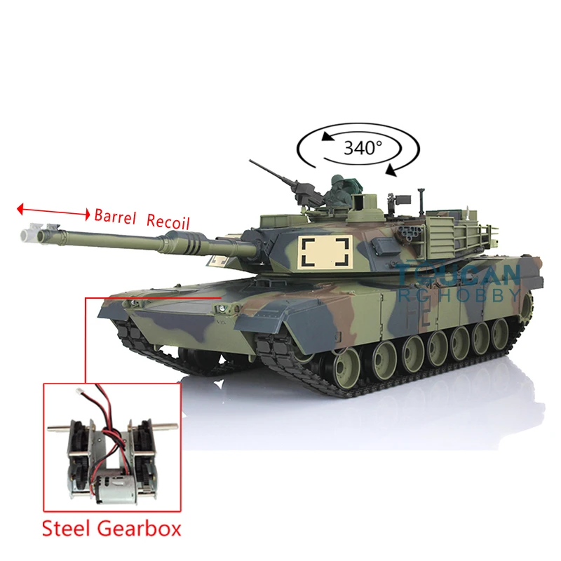 Henglong 1/16 6 0 пластик M1A2 Abrams отдача ствола стальной редуктор RC Танк 3918 TH17134-SMT2 |