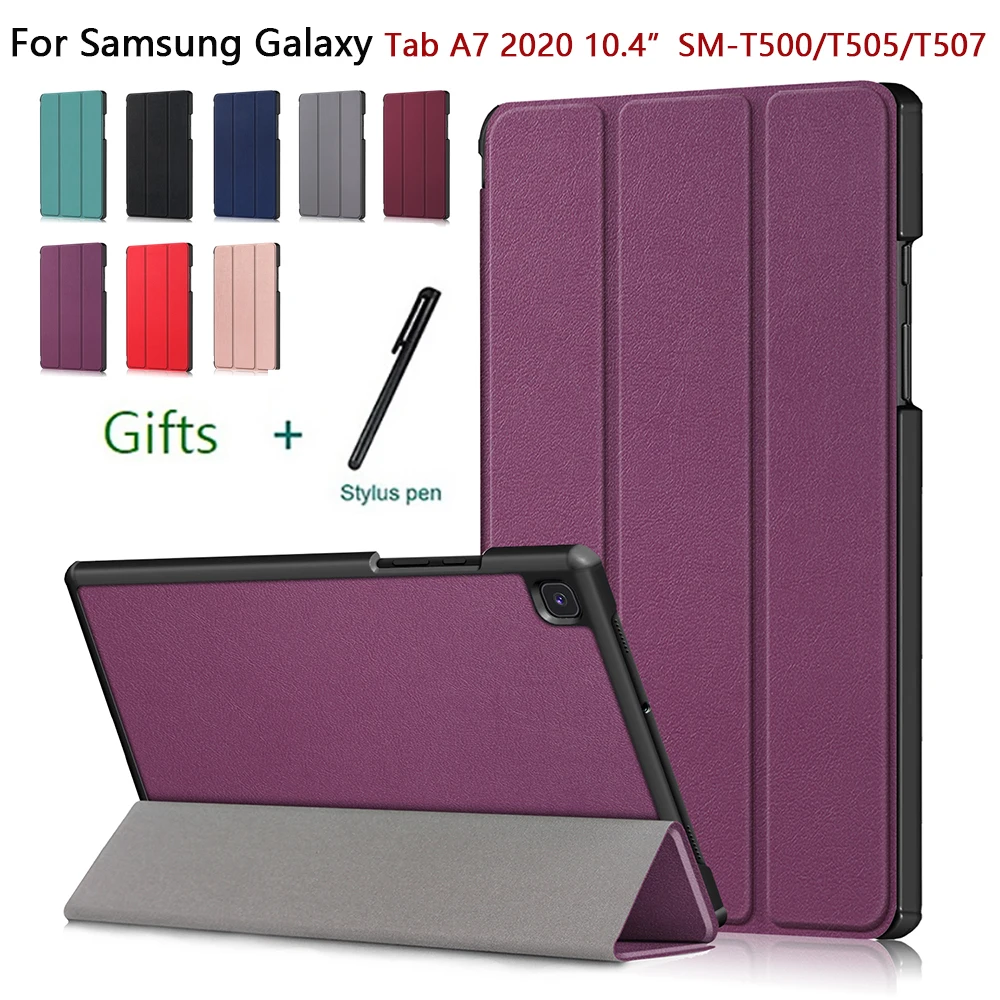 Чехол для планшета Samsung Galaxy Tab A7 10,4 дюйма, чехол для телефона/T505, чехол для планшета из искусственной кожи тройного сложения, чехол для планше... чехол