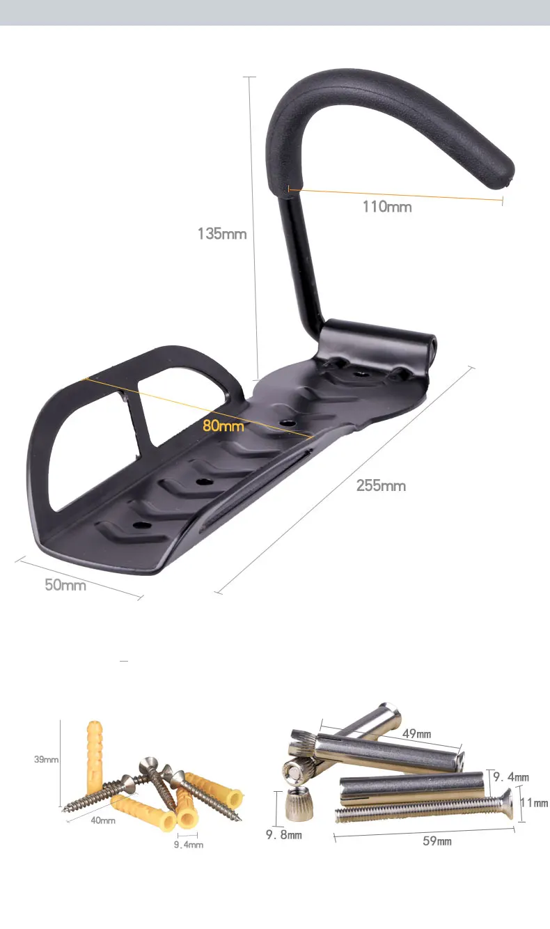 

Bicycle wall mount bracket storage wall mount bracket for MTB road bike storage fixed hook bicycle support frame bracket holder