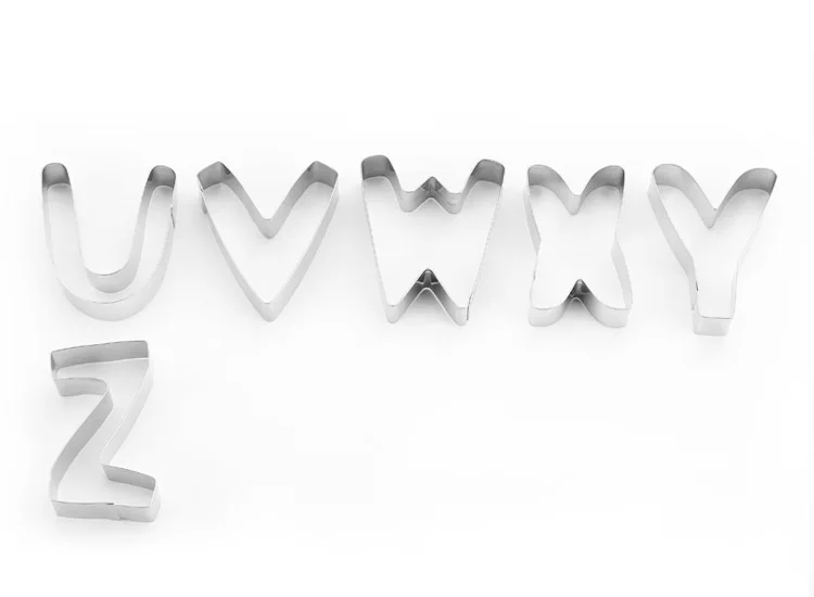 

26pcs/set English Alphabet Letters Stainless Steel Biscuit Mold DIY Cookie Fruit And Vegetables Cutter Cake Baking Tools Large