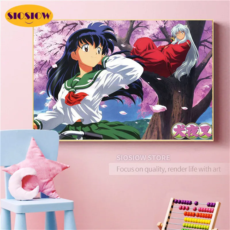5D DIY алмазная живопись аниме Inuyasha экшн-фигурки Кристалл Полная работа 3D Алмазная