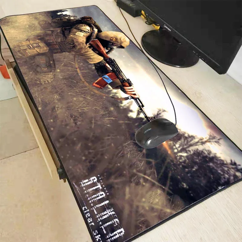 Большой игровой коврик для мыши XXL с блокировкой края большой стола черный