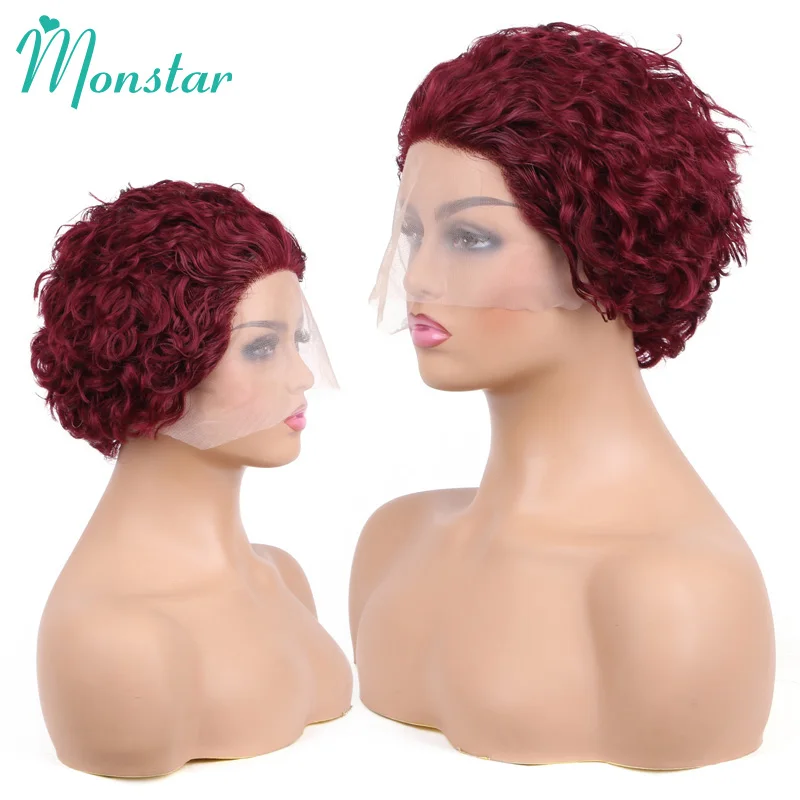 Парик Monstar с короткими вьющимися волосами для чернокожих женщин недорогие