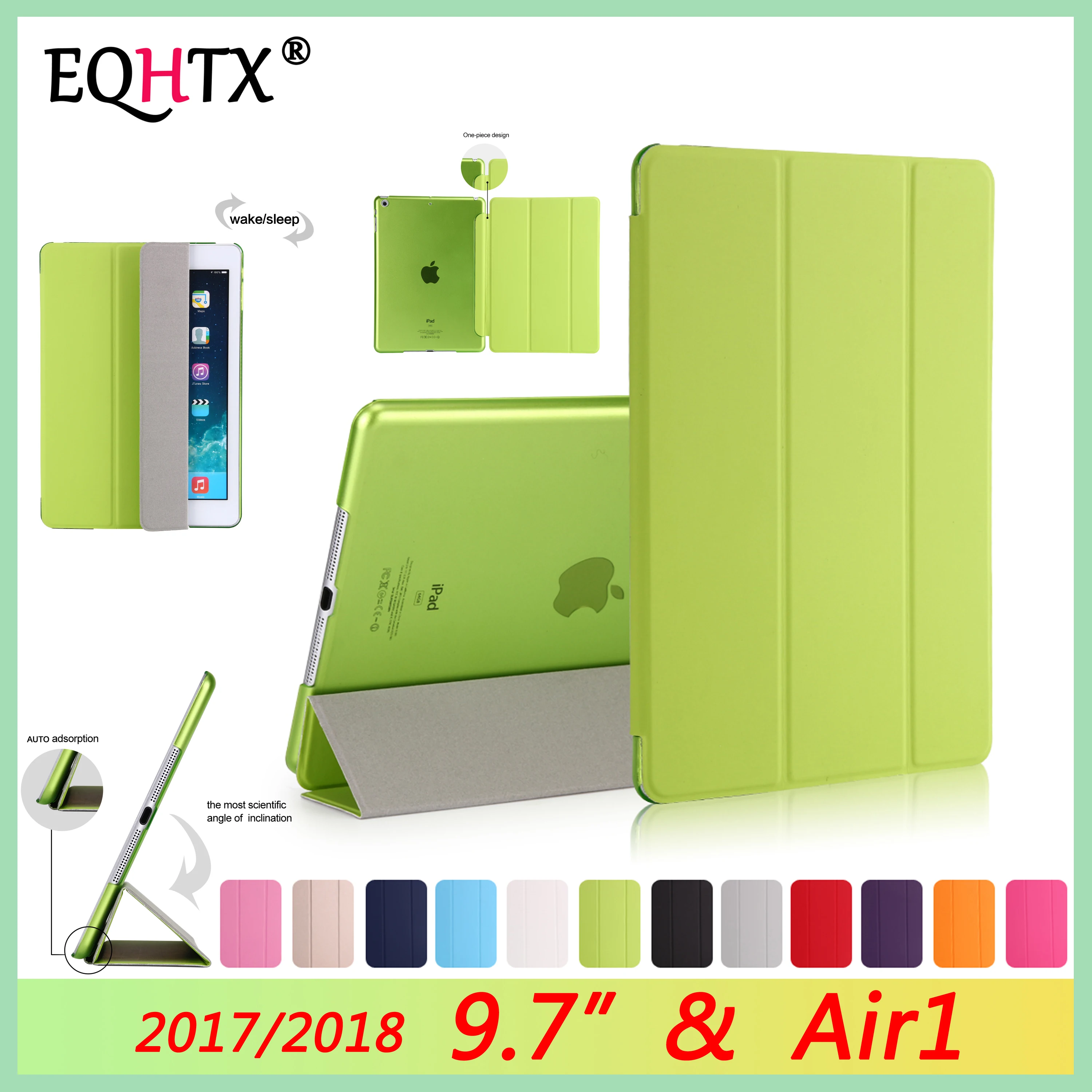 Новый чехол для iPad 9 7 дюйма 2017 2018 5 го и 6 поколения прозрачный умный из