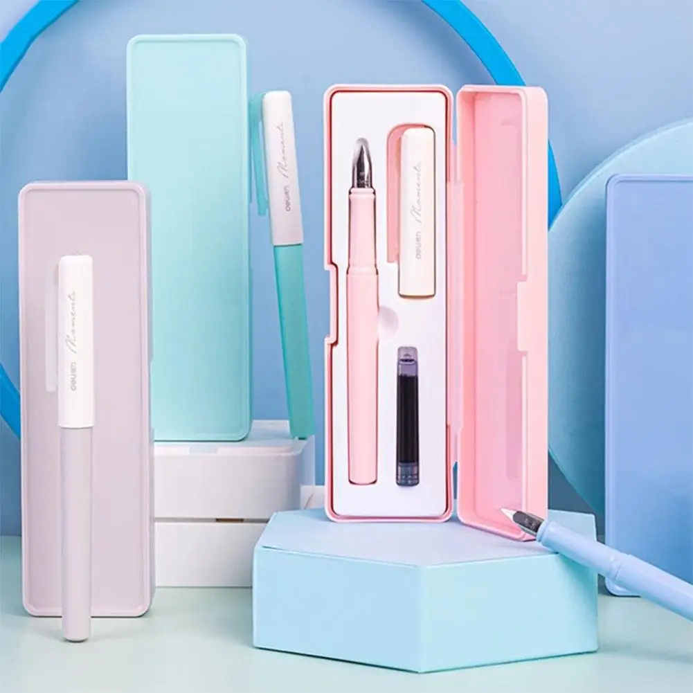 

Macaron Color Fountain Pen 0.3mm Ef Bright Tip Student Calligraphy Pen With Black Ink Sac Set Office School Stationery Supplies