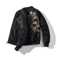 jacket men casual wolf graphics embroidery autumn men jackets handsome windbreaker jaqueta masculina spring zipper bomber jacket
