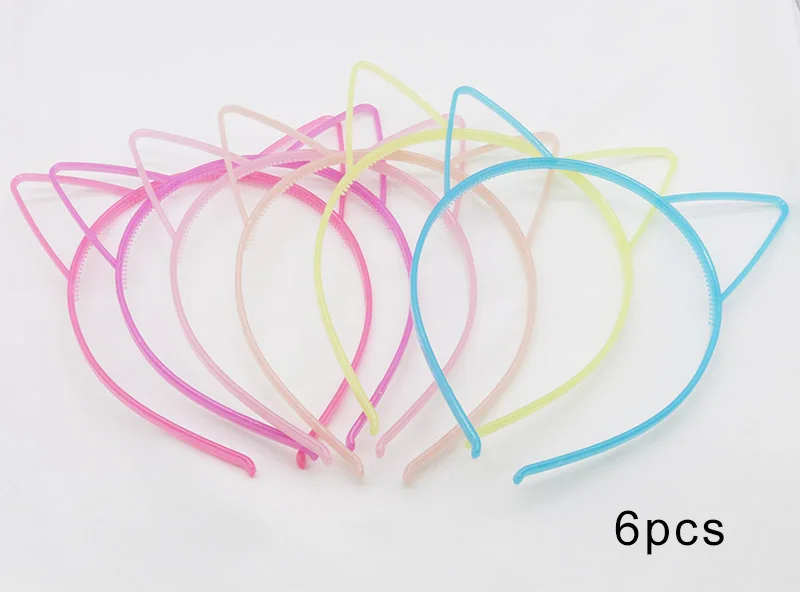 

6pcs hot glow in dark children's unicorn cat ears Luminous light headband Christmas party cute girl holiday hair accessories