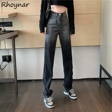 Jeans Women Summer Ins Daily All-match Fashion Design Empire Streetwear New Ladies Leisure Gradient 