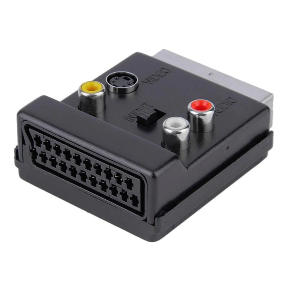 V-видео AV ТВ конвертер 20 Pin SCART штекер к 3 RCA разъем S-видео Аудио Видео адаптер