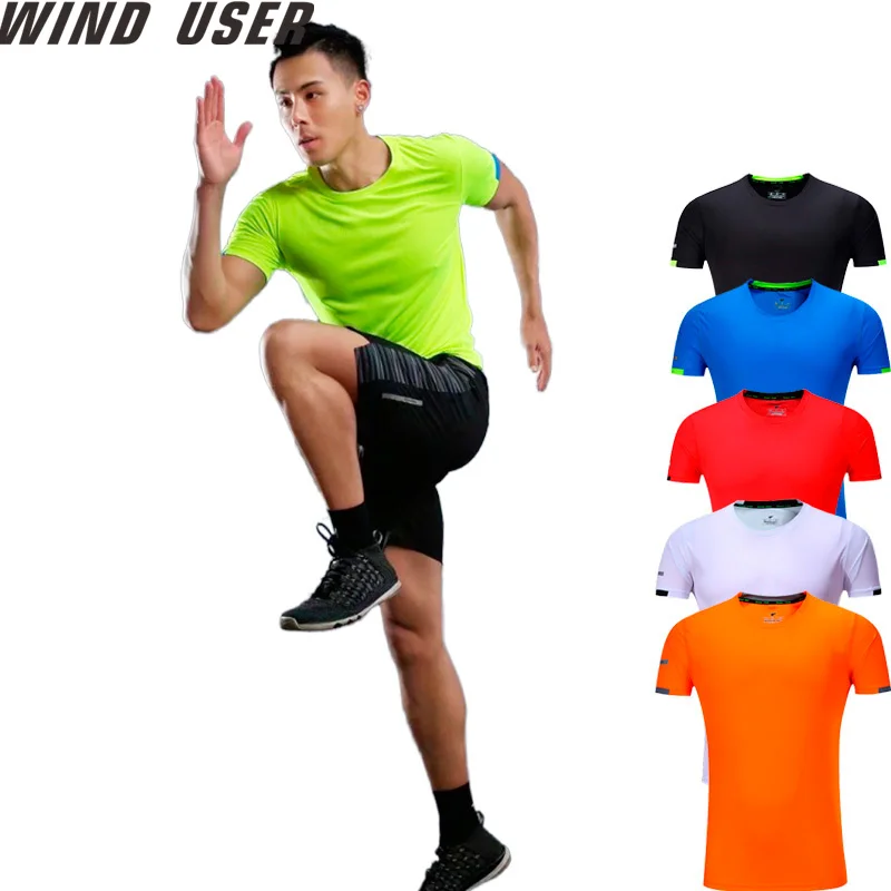 

Running T-shirt Men Training Gym shirt Fitness Loose Jersey Running Hombre Quick Dry Training Clothing Breathable Sports Shirts