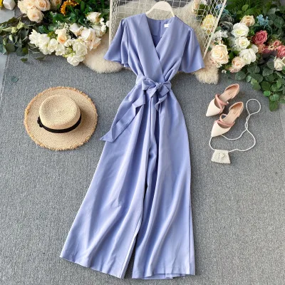 Таиландский модный брендовый темпераментный комбинезон с V образным вырезом и