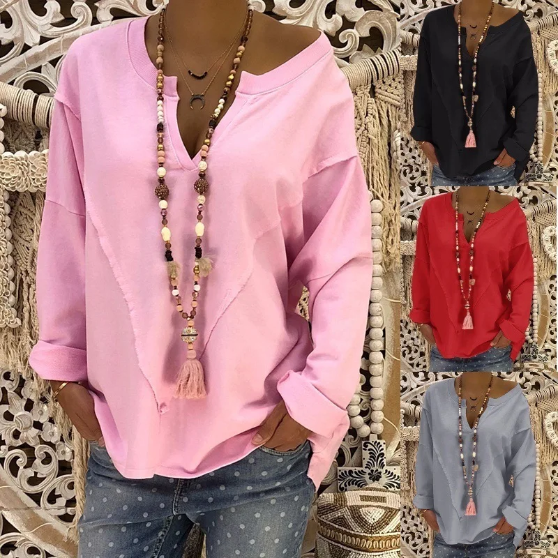 Сезон весна лето Популярные модели Свободная рубашка Пуловер с длинными