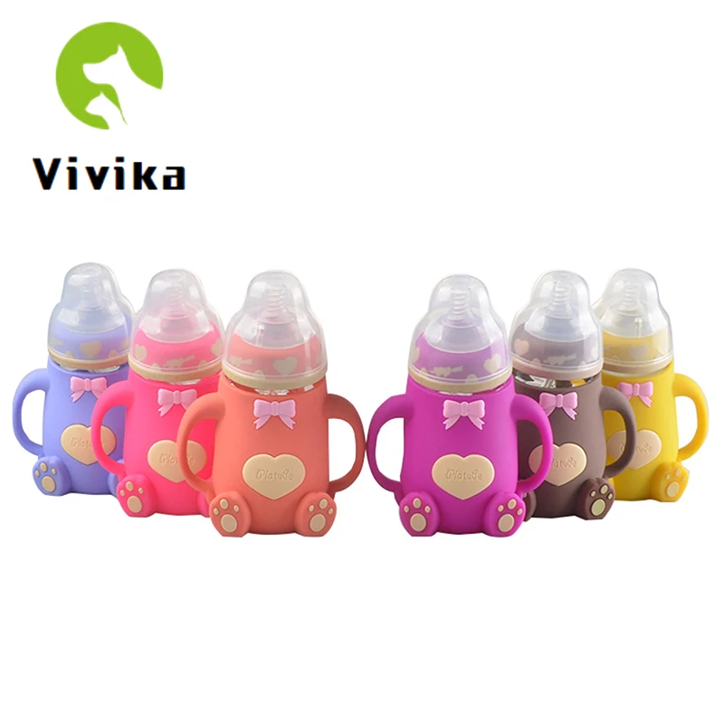Бутылочки для кормления детей с защитой от царапин безопасный силиконовый чехол