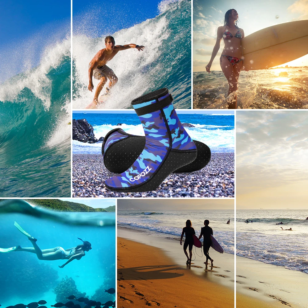 Kaus kaki selam neoprene 3mm kasut air anti slip pantai wetsuit - Sukan air - Foto 6