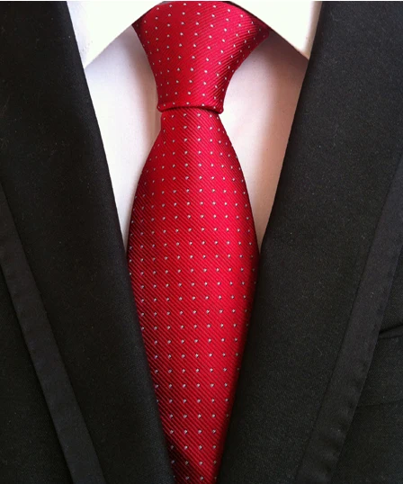 

8cm Men's Ties High Quality Jacquard Woven Neck Tie Red Fashion Polka Dots Neckties Gravata for Men