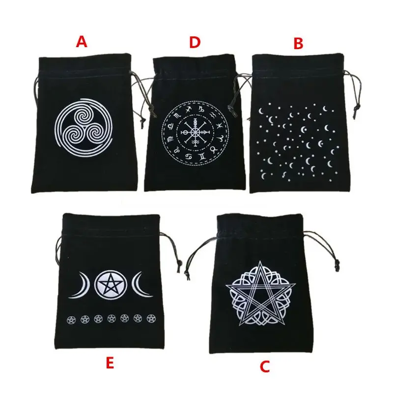 

Velvet Pentagram Tarot Card Storage Bag Oracle Card Witch Divination Accessories