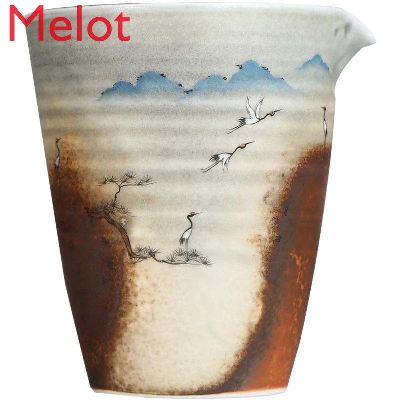 

Chinese Luxury Cup Set Porcelain Hand Painted Tea Pot Kung Fu Tea Set Tea Pitcher Tea Accessories Crane Series Tea Cup