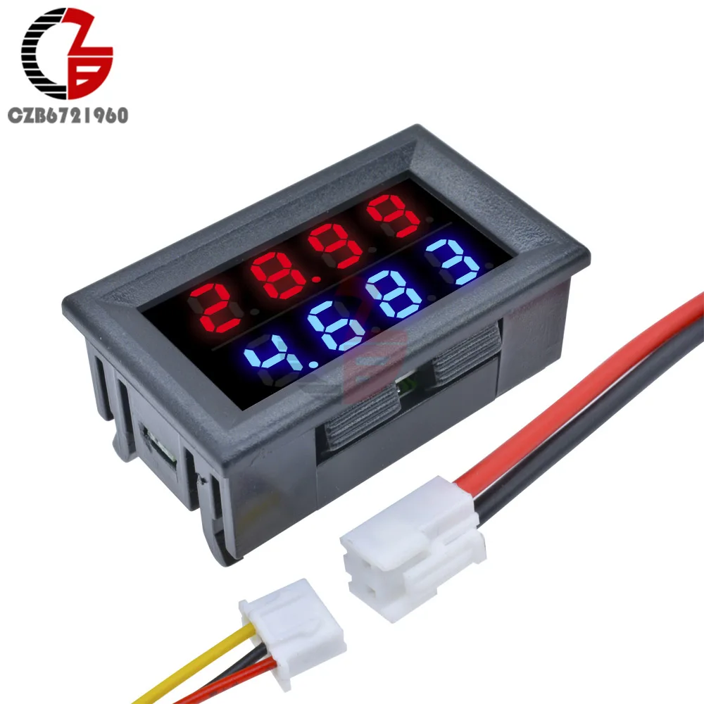 100V 10A Red-Red DC 0-100 в 0-200V 10A 0,5" Мини светодиодный цифровой вольтметр Амперметр постоянного тока 4 цифры напряжение переменного тока метр автомобиля тестер батарейной емкости 5V 12V - Цвет: 100V 10A Red-Red
