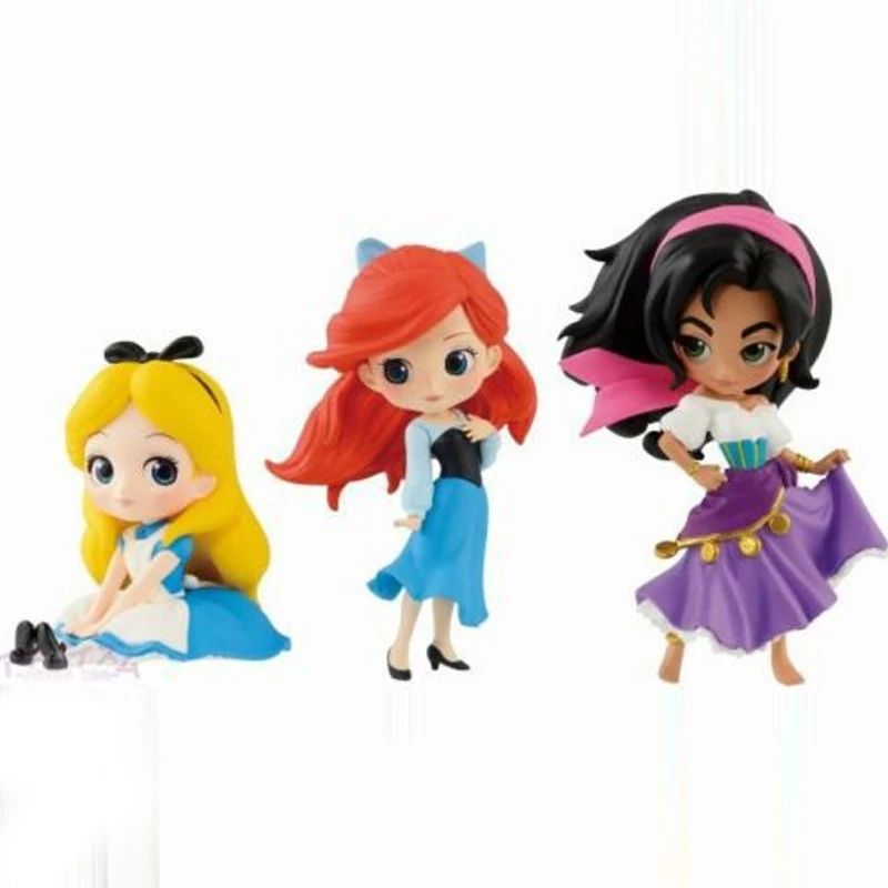 Anime Cartoon Disney Princess Snow White Cinderella Mermaid Sofia Alice Flower Angel Queen Action Figure Collection Model Toys images - 6