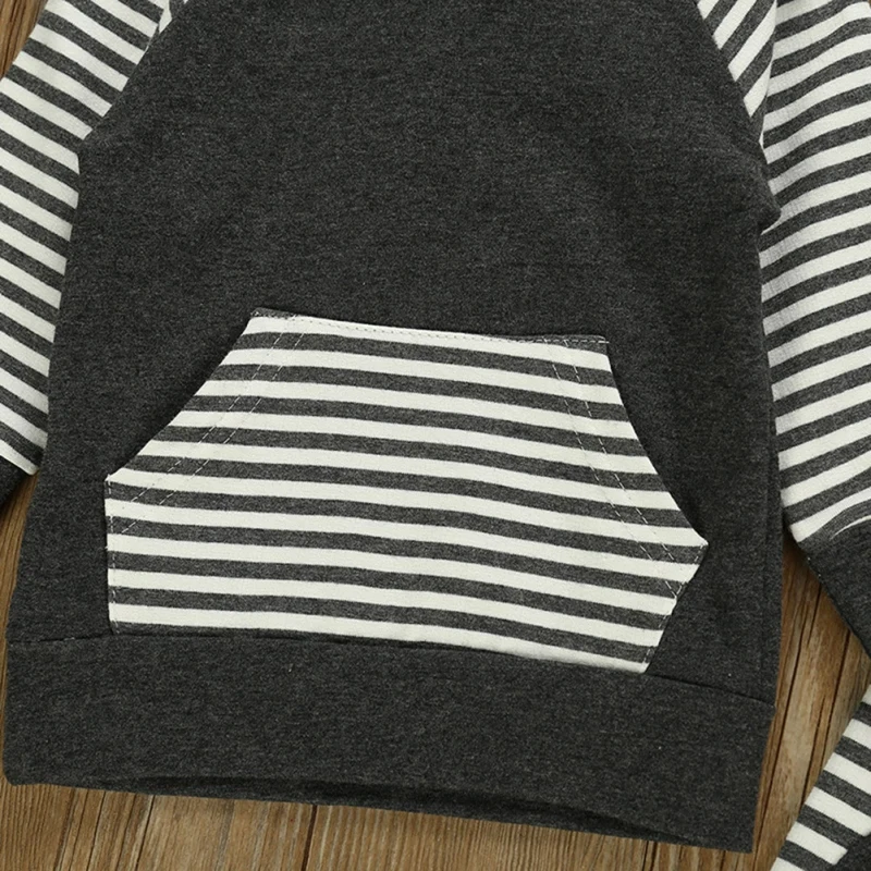 

2Pcs Baby Boys Autumn Casual Striped Hoodie Autumn Tops Pants Autumn Outfit Sets3