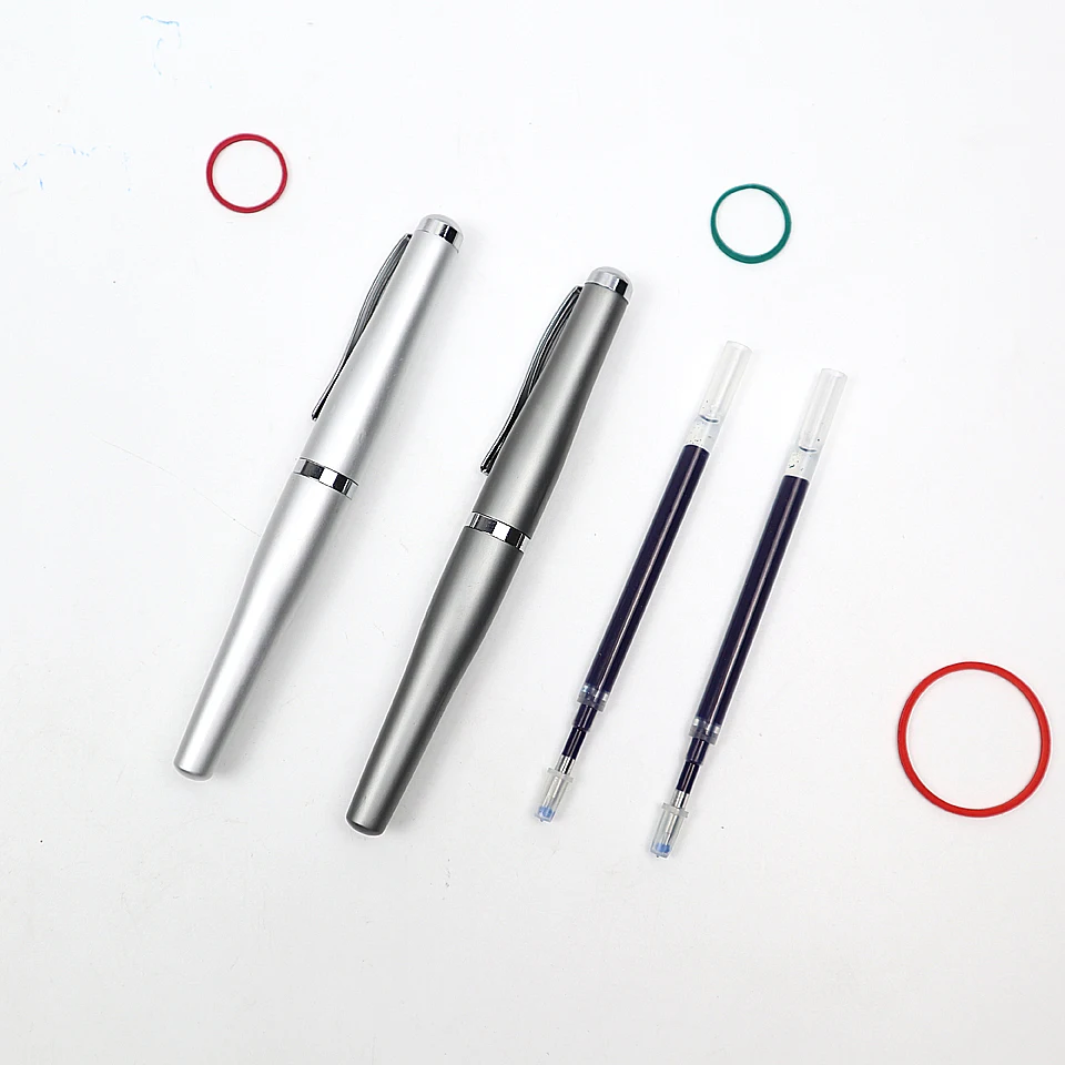 

Luxury Metal Ballpoint Pen Business Office Roller Ball Pen Black and Blue ink Student Gel ink Pens Office Supplies Send 2Refills