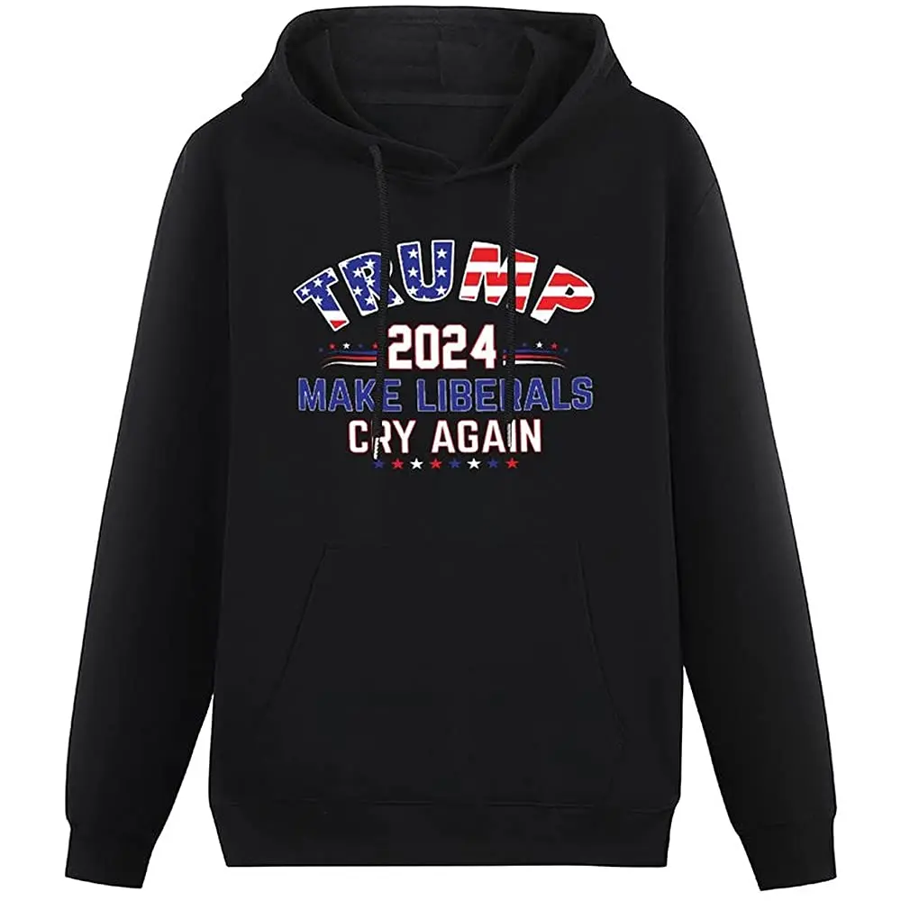

Мужская верхняя одежда с капюшоном Trump2024MakeLiberalsCryAgain, пуловер с длинными рукавами и карманами, Свитшот