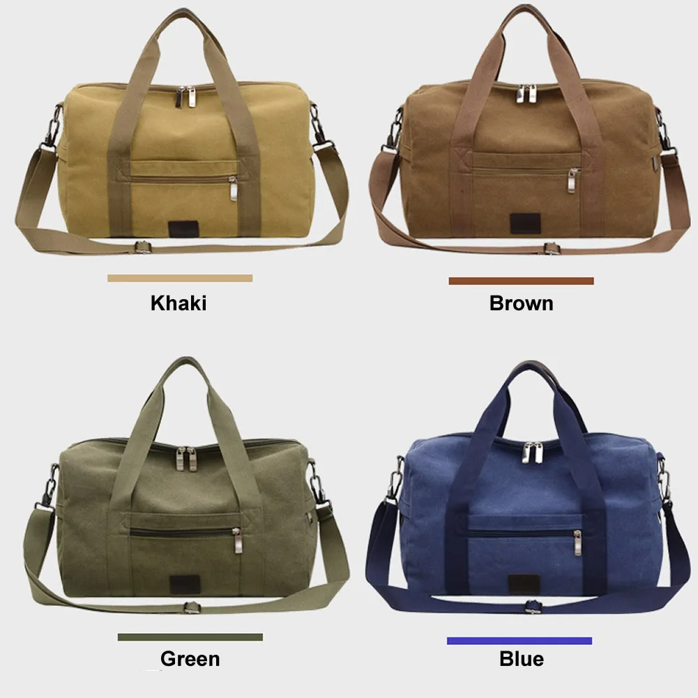 GNWXY Large Capacity Travel Bag Casual Canvas Bag Out Luggage Men Retro Simple Weekend Handbag Shoulder Duffel Bag Dropshipping