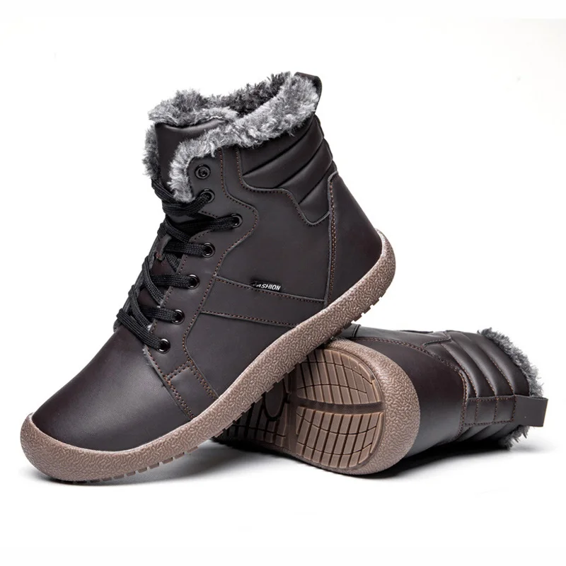 2019 г. Новые мужские ботинки Удобная мужская обувь плюшевые теплые зимние для