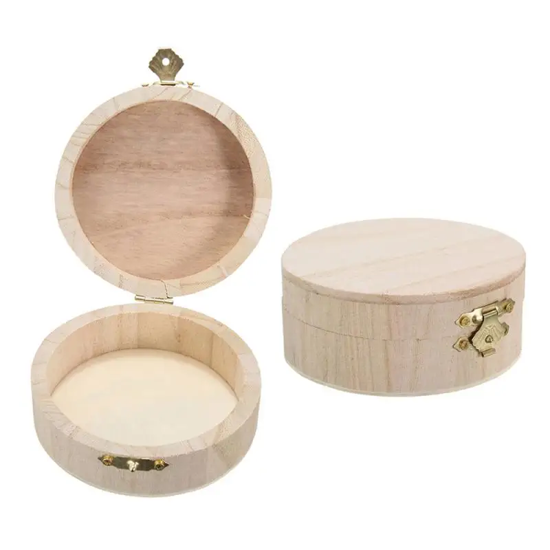 

1PC Round Wooden Storage Box High Quality Jewelry Watch Ring Necklace Bracelet Gift Wooden Box For Home Organize 9.8*9.8*4.3CM