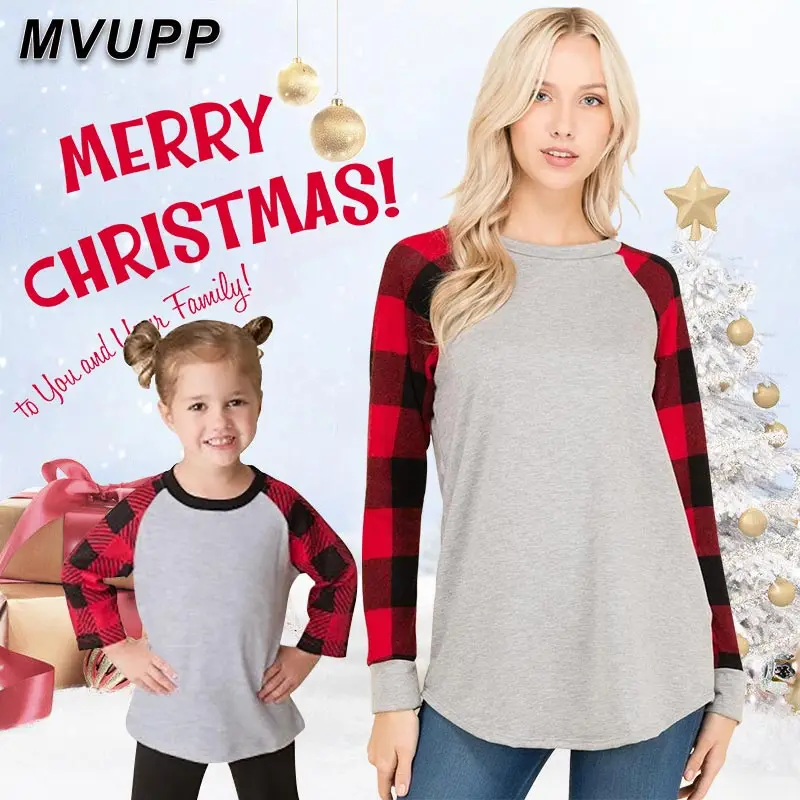 Семейная длинная футболка с изображением рождественского оленя для мамы и меня