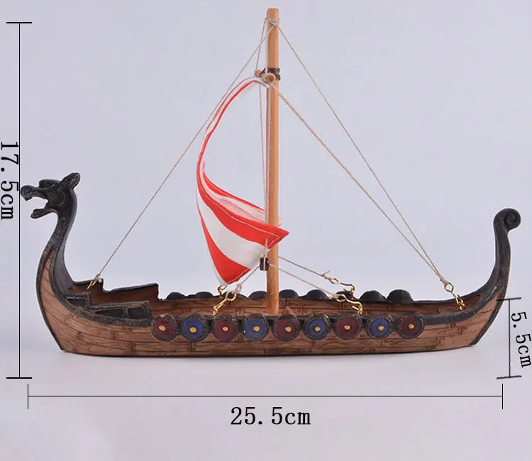 Viking longship Дракон сувенир-лодка резная Смола ремесло украшения дома Викинги кораблей Парусная модель игрушки подарки 25,5x17,5x5,5 см