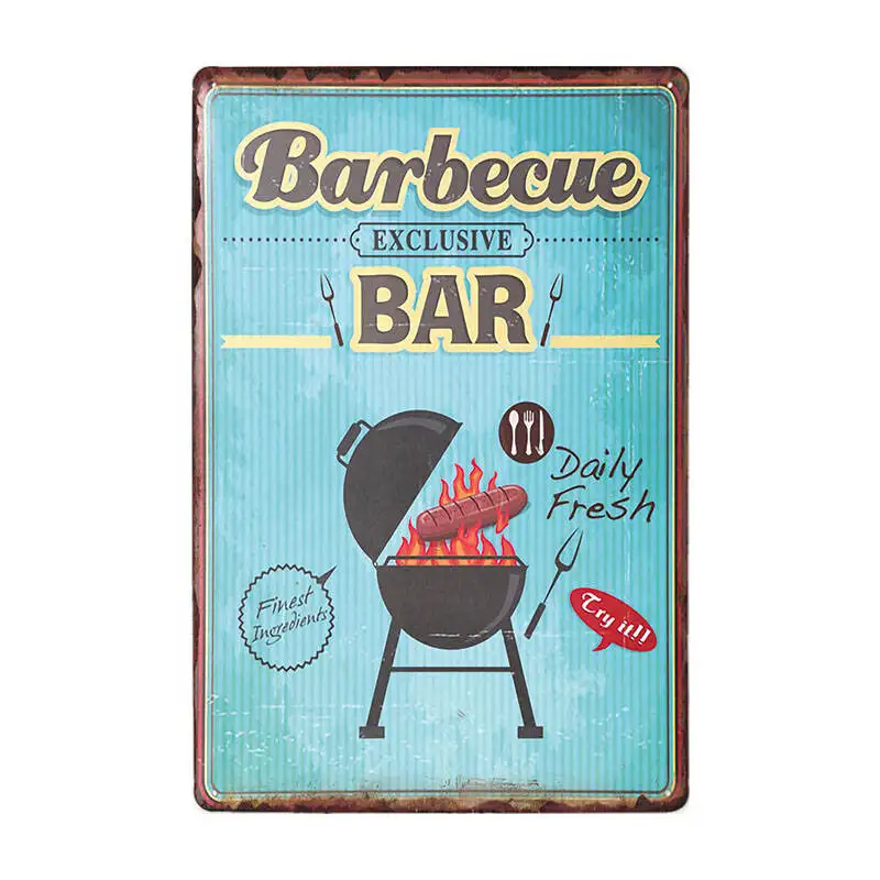 60212 DAD'S BBQ оловянные вывески винтажные металлические бляшки плакат на стену декоративные тарелки бар украшение фермерский дом Декор 20x30 см - Цвет: 60212